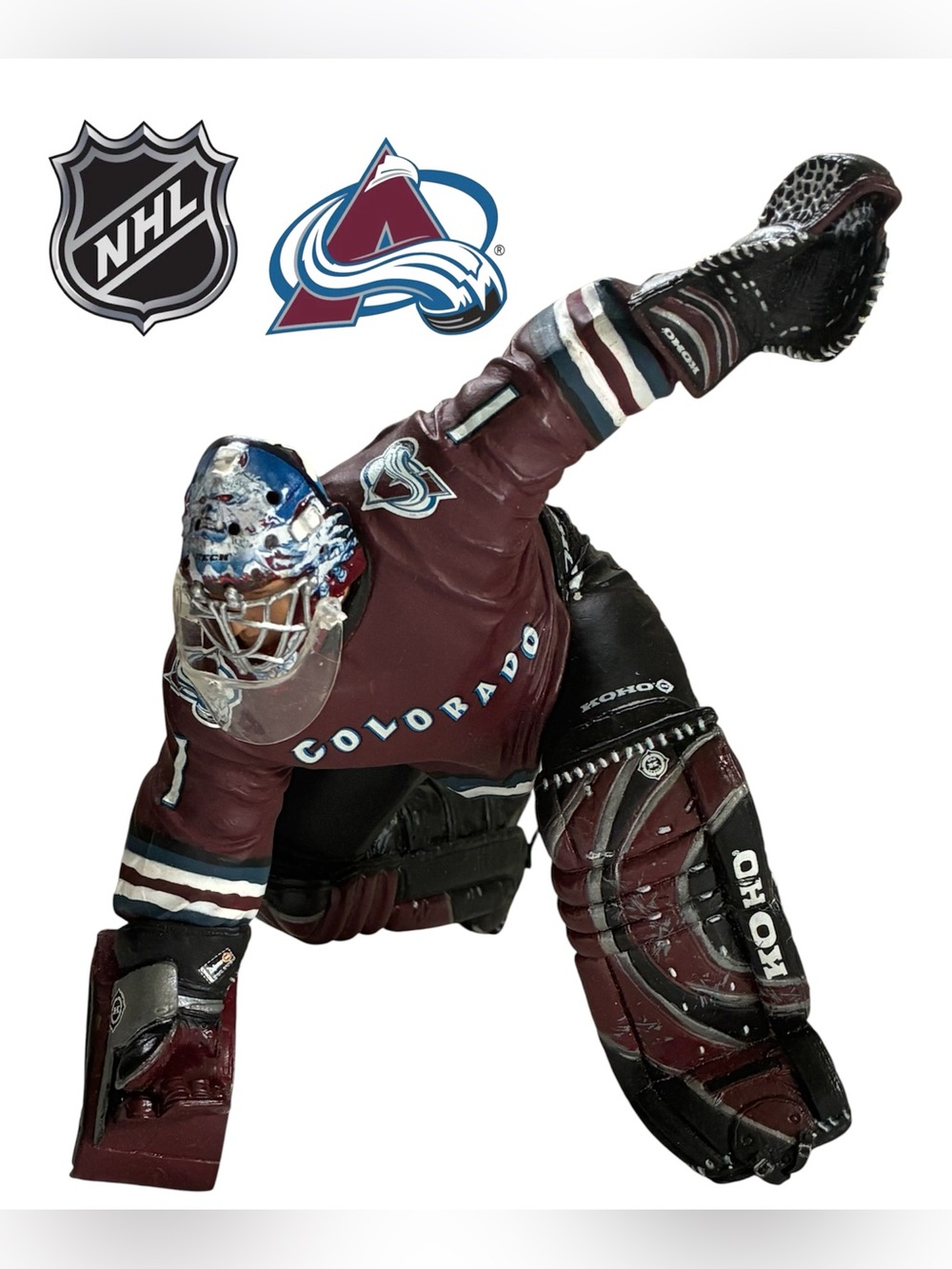 NHL COLORADO AVALANCHE FIGURINE DAVID AEBISCHER MCFARLANE TOYS HOCKEY GOALIE